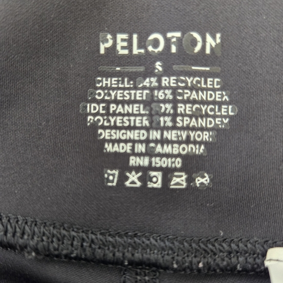 Clearance! Peloton Black Athletic Leggings with Vibrant Pink and Yellow Accents - Picture 8 of 13
